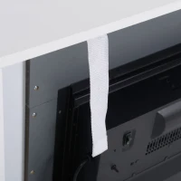 HOMCOM LED elektrische haard staande haard haardkachel met vlameffect 1800 / 2000W MDF PB panelen staal glas PP kunststof PVC wit 113 x 26,6 x 87,5 cm(m-8)
