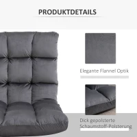HOMCOM Slaapbank Stoel, verstelbare rugleuning, fluweelachtige uitstraling, 55 cm x 71 cm x 53,5 cm, Grijs(m-7)