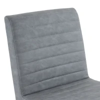 Juego de 2 Sillas de Comedor Modernas con Asiento Acolchado Patas Metálicas en Zigzag de Cuero Sintético Gris Claro(m-7)