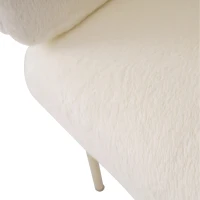 Juego de 2 Sillas de Comedor Acolchadas en Piel de Conejo Artificial y Patas de Metal Beige(m-9)