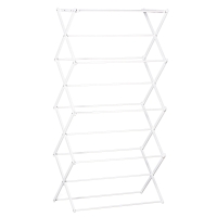 HOMCOM wasrek inklapbaar 8-traps droogrek kledingrek metaal kunststof wit 74 x 35 x 144 cm