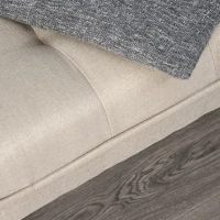 HOMCOM Polsterbank Sitzbank Schuhbank Pianobank Bettbank für Schlafzimmer Wohnzimmer, Leinen+Holz, Beige, 117x46x55cm(m-6)