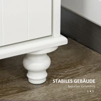 HOMCOM Weinregal mit Schrank, Weinschrank, Buffetschrank, für 9 Weinflaschen, Kiefernholz, Weiß,(m-5)