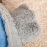 HOMCOM Plüsch-Kindersessel Plüschtier Kinderstuhl Sofa Pinguin für Spielzimmer Kinderzimmer von 18 bis 36 Monaten Hellgrau+Blau 59 x 50 x 59 cm(m-7)