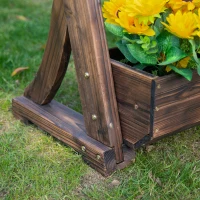 Outsunny trapvormige plantenstandaard dennenhout bruin 61 x 48 x 118 cm(m-9)