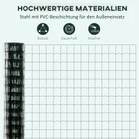 Outsunny Gartenzaun 10 x 1,68 m Volierendraht Maschendraht Drahtzaun Drahtgitter Gartenzaun Rolle Masche stark Stahl Grün(m-4)
