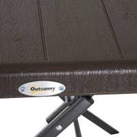 Outsunny Gartentisch Klapptisch Campingtisch Holz-Optik klappbar Kunststoff Braun 78x78x74cm(m-6)