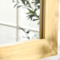 HOMCOM Spiegel in Fensteroptik 101,6 cm x 60,9 cm x 2 cm MDF-Holz Tannenholz Spiegelglas(m-8)