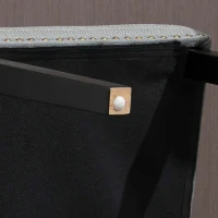 HOMCOM Esszimmerstühle 2er Set Küchenstuhl mit Rückenlehne, Sitzfläche aus Leinen, Schaumstoff, E1 MDF Kautschukholz, Grau, 47x63,5x103,5 cm(m-8)