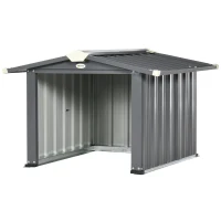 Outsunny Garage für Rasenmähroboter, Schutz vor Regen und Sonne, Stahl, schwarz, 88 x 89 x 63 cm(m-10)