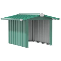 Outsunny Mähroboter Garage aus verzinkte Stahl Überdachung mit Satteldach, wetterfest Garage für Rasenmäher Unterstand Rasenroboter Carport, 88 x 87 x 60 cm Dunkelgrün(m-1)