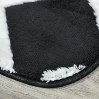 HOMCOM Teppich mit Rautenmuster, Vliesunterlage, 230 cm x 160 cm x 0,7 -0,8 cm, Schwarz + Weiß(m-8)