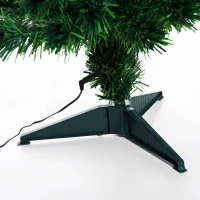 HOMCOM Weihnachtsbaum klein, Mini Christbaum, Tisch-Tannenbaum 12 LED-Lichter 90 Spitzen PVC Grün ∅45 x 90 cm(m-4)