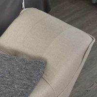 HOMCOM Polsterbank Sitzbank Schuhbank Pianobank Bettbank für Schlafzimmer Wohnzimmer, Leinen+Holz, Beige, 117x46x55cm(m-5)