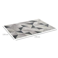 HOMCOM vloerkleed in trendy design met geometrische vormen grijs+zwart 120 x 170 cm(m-3)