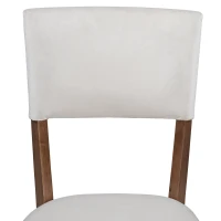 Set di 2 Sedie da Pranzo Moderne in tessuto effetto velluto Imbottite, con Schienale e Gambe in legno, Bianco(m-9)