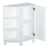 HOMCOM Eckschrank Badezimmerschrank Badschrank Badregal Schrank Weiß 60x30x80cm(m-6)