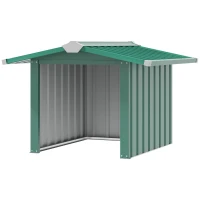 Outsunny Mähroboter Garage aus verzinkte Stahl Überdachung mit Satteldach, wetterfest Garage für Rasenmäher Unterstand Rasenroboter Carport, 88 x 87 x 60 cm Dunkelgrün(m-10)