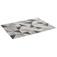 HOMCOM vloerkleed in trendy design met geometrische vormen grijs+zwart 120 x 170 cm(m-10)