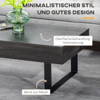 HOMCOM salontafel bijzettafel banktafel TV tafel salontafel woonkamertafel met lade planken stevig stalen frame eenvoudige structuur modern hout spaanplaat metaal donkergrijs 110 x 60 x 40 cm(m-4)