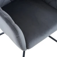 Set di 2 Sedie da Pranzo in tessuto effetto velluto con Motivo a Diamante, Sedie Imbottite Moderne con Gambe in Metallo, 49x57x82 cm, Grigio(m-5)