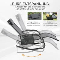 Outsunny Schommelstoel Zwart 150cm x 62cm x 88cm(m-6)