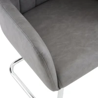 Set di 2 Sedie Moderne da Pranzo Imbottite in Finta Pelle e Gambe Metalliche per Camera e Studio, 46x50x856 cm, GRIGIO(m-4)