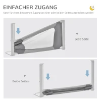 HOMCOM Bettgitter 150 cm Bettschutzgitter Kinderbettgitter mit L-förmigen Stützbeinen Krippengeländer 18 Monate bis 5 Jahre Kindergitterzaunmöbel Grau 150 x 44 x 77,5-104,5 cm(m-7)