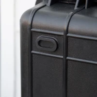Outsunny 2er-Set Wertsachenkoffer mit Rollen und 2 Griffen, wasserdicht, mit Luftventil, 34 cm x 29 cm x 15 cm, Schwarz(m-9)