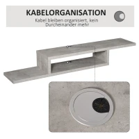 HOMCOM Tv-wandkast lowboard hangplank Tv-kast spaanplaat cementgrijs(m-4)