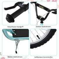 HOMCOM Kinderscooter mit Bremse höhenverstellbar Leichtbau Hellblau(m-7)