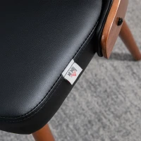 HOMCOM 2er-Set Stühle im Retrodesign, Akzentstuhl, Esszimmerstuhl, Knopfheftung, Holzbeine, Schwarz + Braun(m-8)