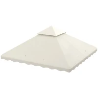 Outsunny Toldo de Substituição para Pérgola com Teto Duplo e 10 Orifícios de Drenagem 2,95x2,95 cm Creme(m-11)