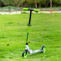 HOMCOM Scooter Kinderscooter klappbar Kickscooter mit Hinterbremsen Ø145 mm Rädern Tretroller höheverstellbar bis 50 kg belastbar für 4-8 Jahre Aluminium EVA Grün 72,8 x 33,4 x 75-85 cm(m-2)