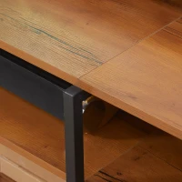 HOMCOM Lowboard, Regal, Fernsehbank, TV-Ständer, Industrial Design, 2 Regalfächer, Stahlrahmen, Farbe: Naturholz, 120 x 40 x 59 cm(m-9)