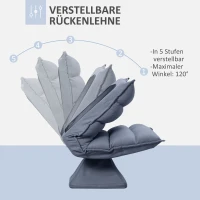 HOMCOM Sessel, drehbar, neigbare Rücklehne, Lederoptik, Stahlrahmen, grau, 62 x 70 x 95 cm(m-4)