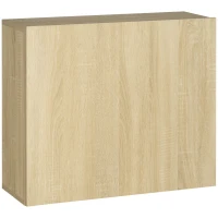 HOMCOM Wandklapptisch mit Regalen 60 cm x 21,5 cm x 50 cm Natur(m-9)