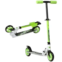 HOMCOM Scooter Kinderscooter klappbar Kickscooter mit Hinterbremsen Ø145 mm Rädern Tretroller höheverstellbar bis 50 kg belastbar für 4-8 Jahre Aluminium EVA Grün 72,8 x 33,4 x 75-85 cm(m-1)