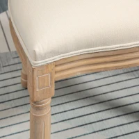 HOMCOM 2er-Set Küchenstühle Polsterstühle Wienergeflecht, Massivholz, 49 cm x 56 cm x 96 cm, Cremeweiß +Natur(m-11)