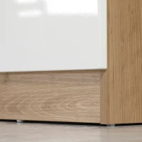 HOMCOM Schuhschrank, Schuhkommode, Schublade, versetzbare Einlegeböden, Hochglanzoberfläche, weiß, 80 x 32 x 100 cm(m-9)