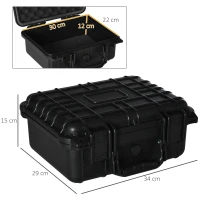 Outsunny 2er-Set Wertsachenkoffer mit Rollen und 2 Griffen, wasserdicht, mit Luftventil, 34 cm x 29 cm x 15 cm, Schwarz(m-3)