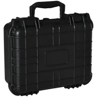 Outsunny 2er-Set Wertsachenkoffer mit Rollen und 2 Griffen, wasserdicht, mit Luftventil, 34 cm x 29 cm x 15 cm, Schwarz(m-1)