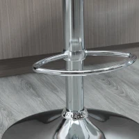 HOMCOM Barhocker, 2er-Set, höhenverstellbar, drehbar, mit Fußstütze, Stahl+Kunstleder, schwarz, 39 x 41 x 68-88 cm(m-9)