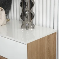 HOMCOM Schuhschrank, Schuhkommode, Schublade, versetzbare Einlegeböden, Hochglanzoberfläche, weiß, 80 x 32 x 100 cm(m-8)