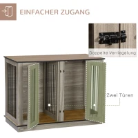 PawHut Hundekäfig im modernen Design, Hundebox, inkl. herausnehmbarer Trennwand, verriegelbar, Braun + Schwarz(m-6)