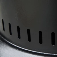 Outsunny warmtestraler terrasverwarmer met handvat wielen terrasverwarmer met automatische veiligheidsuitschakeling oprolbaar gas 10kW metaal RVS zwart Ø55,6 x 143 cm(m-9)