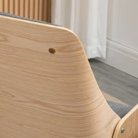 HOMCOM Sessel-Set im Skandidesign, Sessel mit Ottomane, weiche Polsterung, Bugholz, Leinenoptik, 54 x 62 x 96 cm(m-8)