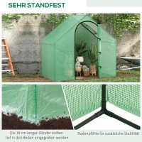 Szklarnia Foliarona Outsunny do Pomidorów, z Oknem i Drzwiami, Zielona, Stal i Plastik, 180 x 100 x 168 cm(m-6)