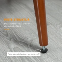 HOMCOM 2er-Set Stühle im Retrodesign, Akzentstuhl, Esszimmerstuhl, Knopfheftung, Holzbeine, Schwarz + Braun(m-6)