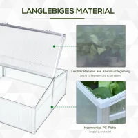Outsunny Alu Gewächshaus Frühbeet Frühbeetkasten Treibhaus Aufzucht Pflanzenhaus 100x100cm(m-6)